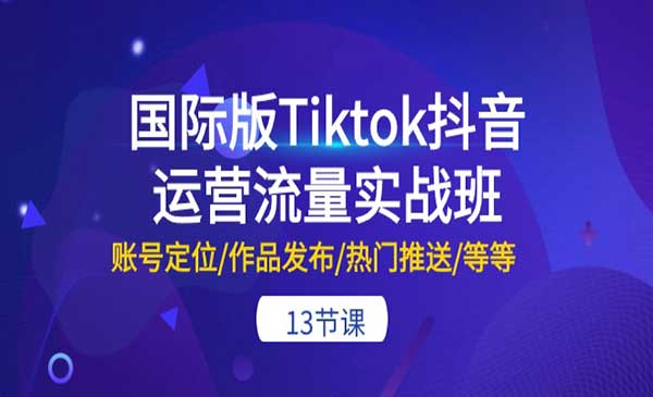 Tiktok运营流量实战班